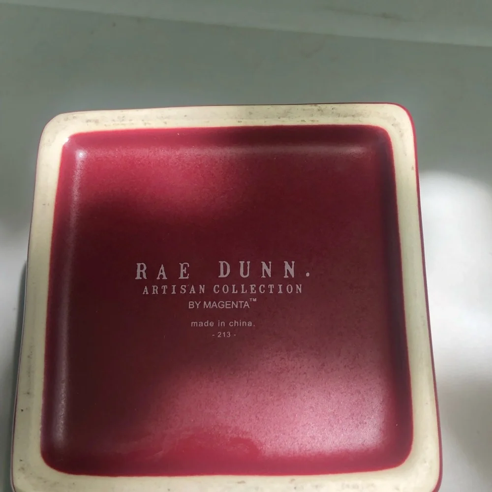 Rae Dunn burgundy ceramic container  